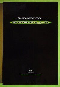 H466 GODZILLA double-sided teaser w/ tagline one-sheet movie poster '98 Matthew Broderick