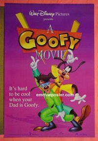 H476 GOOFY MOVIE double-sided 'purple' one-sheet movie poster '95 Walt Disney