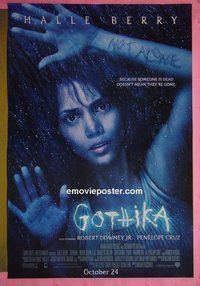 H480 GOTHIKA double-sided advance one-sheet movie poster '03 Halle Berry, Robert Downey