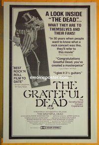 H482 GRATEFUL DEAD MOVIE one-sheet movie poster '77 Jerry Garcia