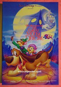 H483 GREAT MOUSE DETECTIVE double-sided one-sheet movie poster R92 Disney