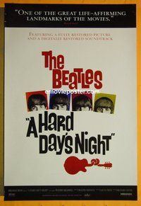 H504 HARD DAY'S NIGHT one-sheet movie poster R90s The Beatles