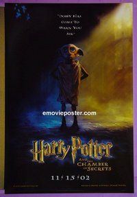H510 HARRY POTTER & THE CHAMBER OF SECRETS double-sided teaser one-sheet movie poster '02