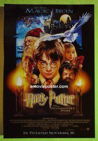 H511 HARRY POTTER & THE PHILOSOPHER'S STONE double-sided advance one-sheet movie poster #5 '01