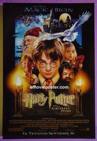 H513 HARRY POTTER & THE PHILOSOPHER'S STONE double-sided castle teaser one-sheet movie poster #4 '01
