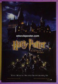 H512 HARRY POTTER & THE PHILOSOPHER'S STONE double-sided castle teaser one-sheet movie poster #3 '01