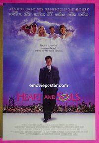 H517 HEART & SOULS double-sided one-sheet movie poster '93 Robert Downey Jr