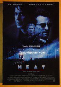 H522 HEAT single-sided one-sheet movie poster '95 Pacino, De Niro, Kilmer