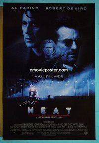 H521 HEAT double-sided one-sheet movie poster '95 Pacino, De Niro, Kilmer