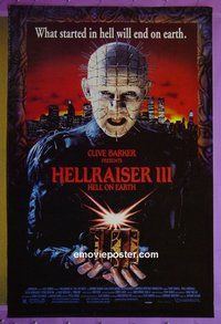 H526 HELLRAISER 3 one-sheet movie poster '92 Pinhead lives!