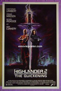 H531 HIGHLANDER 2 one-sheet movie poster '91 Christopher Lambert