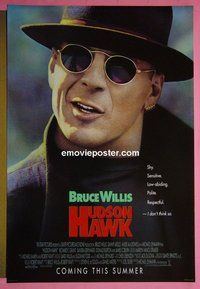 H549 HUDSON HAWK double-sided advance one-sheet movie poster '91 Bruce Willis, Danny Aiello