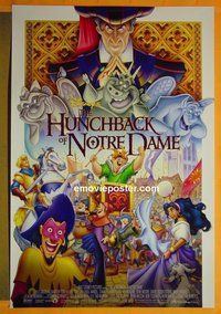 H553 HUNCHBACK OF NOTRE DAME 'all cast' style double-sided one-sheet movie poster '96 Disney