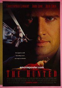 H556 HUNTED double-sided advance one-sheet movie poster '95 Christopher Lambert