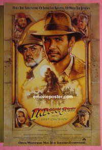 H575 INDIANA JONES & THE LAST CRUSADE advance one-sheet movie poster #2 '89 Ford