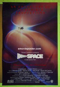H581 INNERSPACE advance one-sheet movie poster '87 Quaid, Short, Ryan