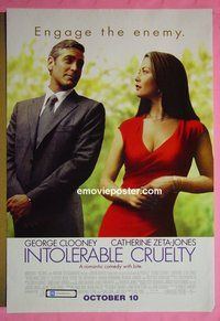 H587 INTOLERABLE CRUELTY double-sided advance one-sheet movie poster '03 George Clooney