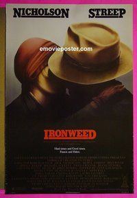 H592 IRONWEED one-sheet movie poster '87 Nicholson, Streep