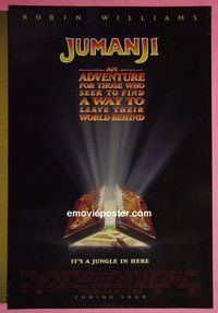 H616 JUMANJI double-sided advance one-sheet movie poster '95 classic Robin Williams fantasy!