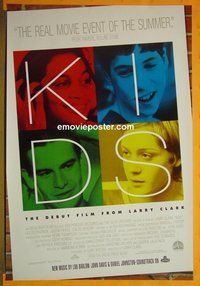 H627 KIDS one-sheet movie poster '95 Larry Clark, AIDS, teens, wild!