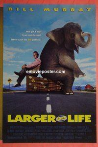 H644 LARGER THAN LIFE double-sided one-sheet movie poster '96 Bill Murray