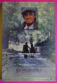 H663 LES MISERABLES double-sided one-sheet movie poster '95 Jean-Paul Belmondo