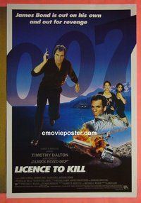 H671 LICENCE TO KILL int'l style one-sheet movie poster '89 Timothy Dalton, James Bond