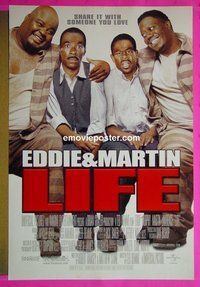 H673 LIFE double-sided one-sheet movie poster '99 Eddie Murphy, Martin Lawrence