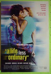 H676 LIFE LESS ORDINARY double-sided one-sheet movie poster '97 Ewan McGregor
