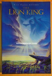 H681 LION KING single-sided one-sheet movie poster '94 Walt Disney, cartoon