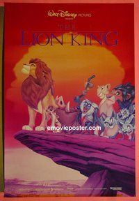 H680 LION KING int'l one-sheet movie poster '94 Walt Disney, cartoon