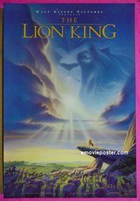 H679 LION KING double-sided one-sheet movie poster '94 Disney
