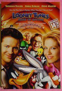 H695 LOONEY TUNES BACK IN ACTION double-sided advance one-sheet movie poster '03 Brendan Fraser