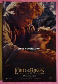 H699 LORD OF THE RINGS: THE RETURN OF THE KKING Sam/Frodo style teaser DS 1sh '03 Elijah Wood & Sean Astin!