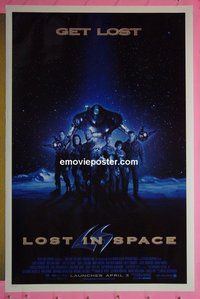 H701 LOST IN SPACE double-sided advance one-sheet movie poster '98 Hurt, Rogers