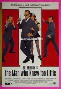 H715 MAN WHO KNEW TOO LITTLE double-sided one-sheet movie poster '97 Bill Murray