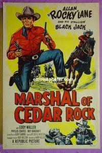 H721 MARSHAL OF CEDAR ROCK one-sheet movie poster '53 Rocky Lane