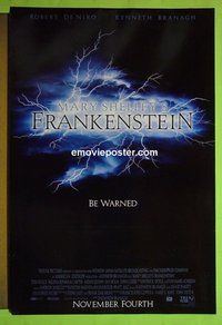 H722 MARY SHELLEY'S FRANKENSTEIN double-sided advance one-sheet movie poster '94De Niro