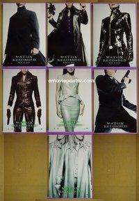 H726 MATRIX RELOADED Set of 7 double-sided teaser one-sheet movie poster '03 Keanu Reeves