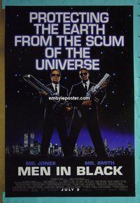H730 MEN IN BLACK double-sided advance one-sheet movie poster '97 Smith, Jones