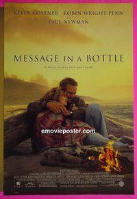 H732 MESSAGE IN A BOTTLE double-sided one-sheet movie poster '99 Costner