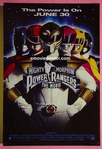 H739 MIGHTY MORPHIN POWER RANGERS double-sided advance style B one-sheet movie poster '95