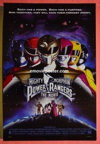 H740 MIGHTY MORPHIN POWER RANGERS style D one-sheet movie poster '95