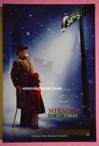 H744 MIRACLE ON 34TH STREET double-sided advance style B one-sheet movie poster '94 Attenborough