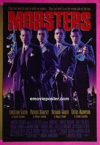 H748 MOBSTERS double-sided one-sheet movie poster '91 Christian Slater, Patrick Dempsey