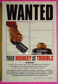 H752 MONKEY TROUBLE double-sided teaser one-sheet movie poster '94 Thora Birch