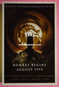 H756 MORTAL KOMBAT double-sided style B advance one-sheet movie poster '95 Christopher Lambert