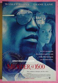 H772 MURDER AT 1600 double-sided advance one-sheet movie poster '97 Wesley Snipes