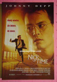 H794 NICK OF TIME double-sided advance one-sheet movie poster '95 Johnny Depp