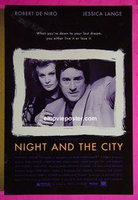 H795 NIGHT & THE CITY double-sided one-sheet movie poster '92 Robert De Niro